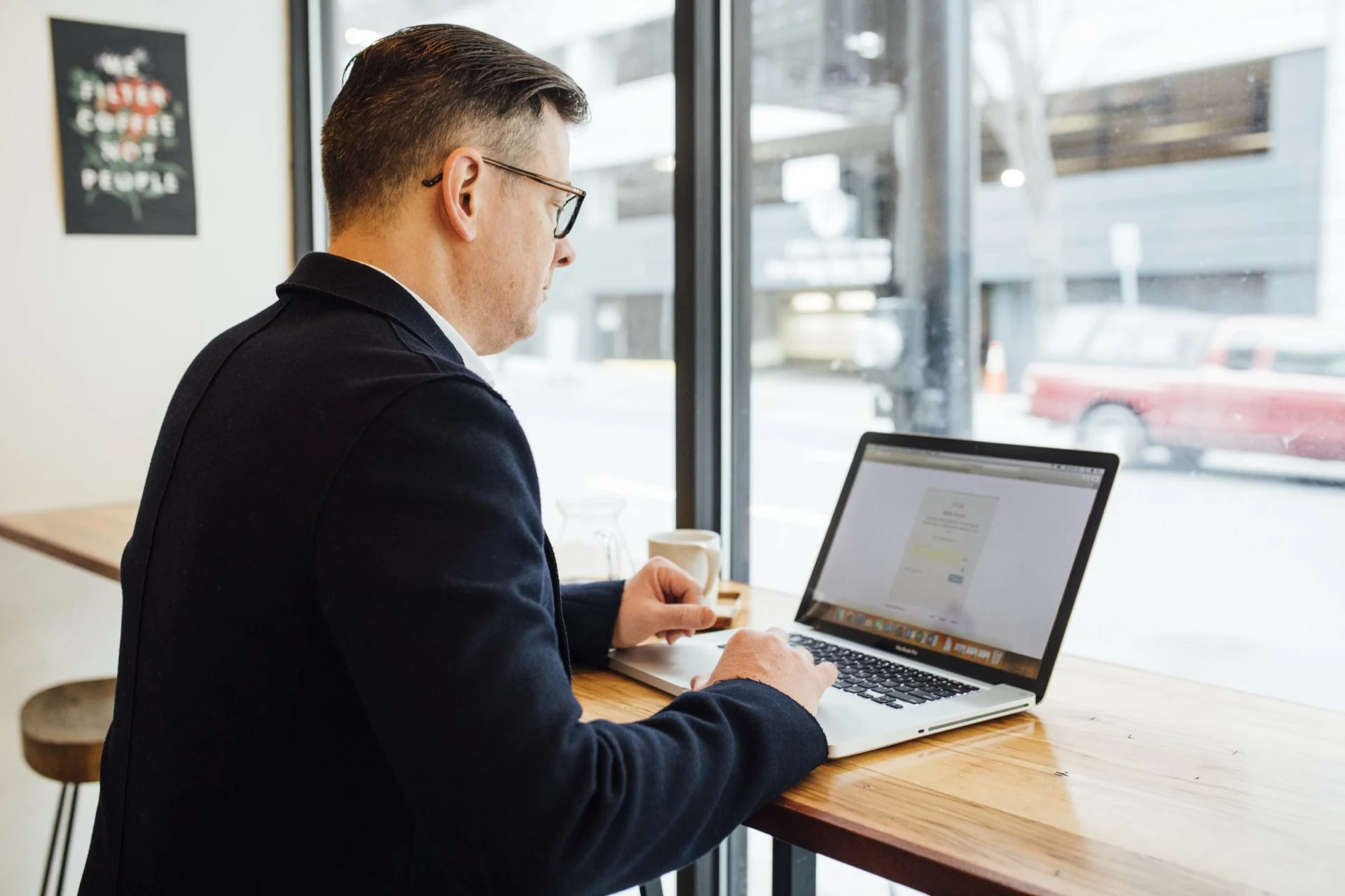 Male Worker Designing Landing Page