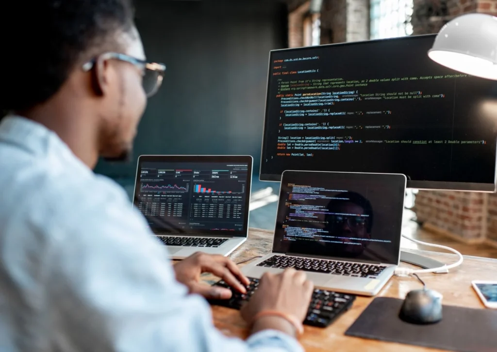 Man Working on CMS Coding