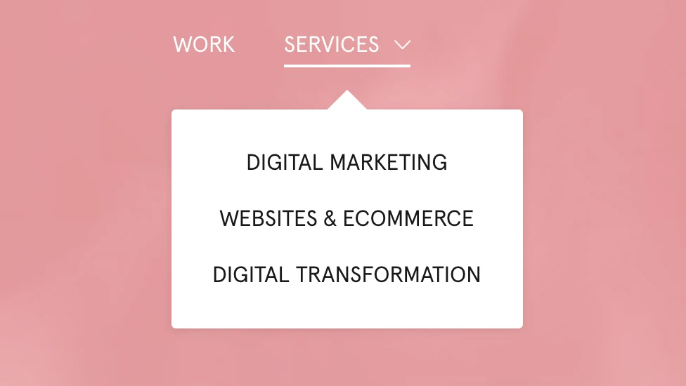 UX Drop-down Menu for Navigation