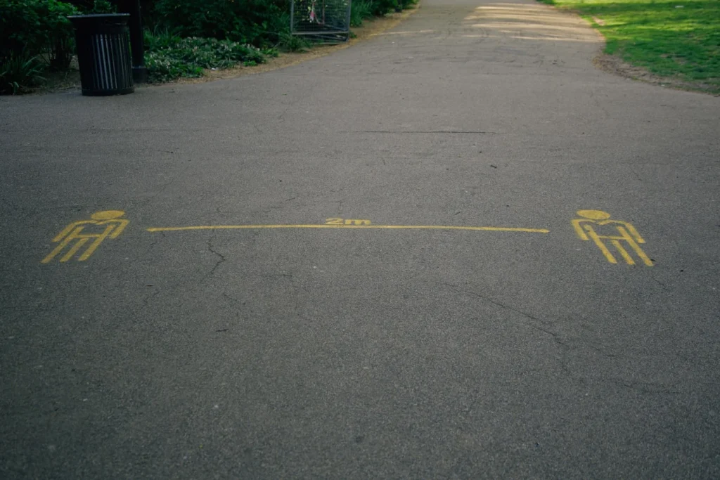 Maintain Distance Sign on Road