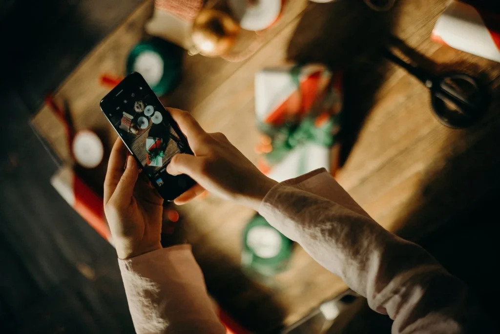 Taking Picture of Christmas Present