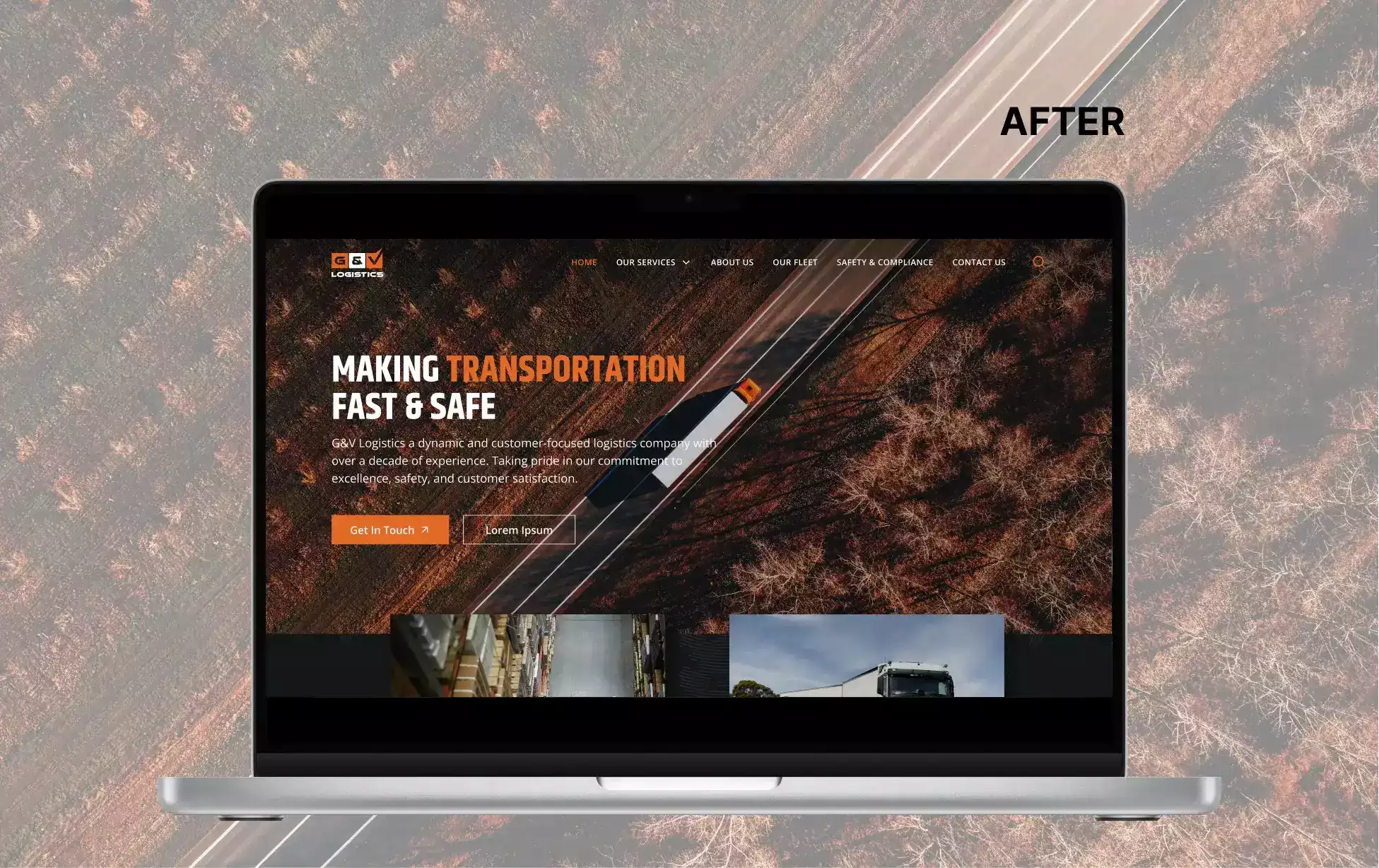 GV Logistic Website After Transformation