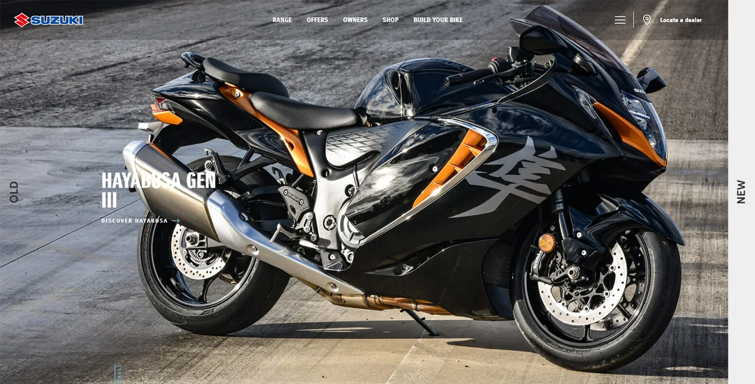 New Suzuki Website Design Highlights