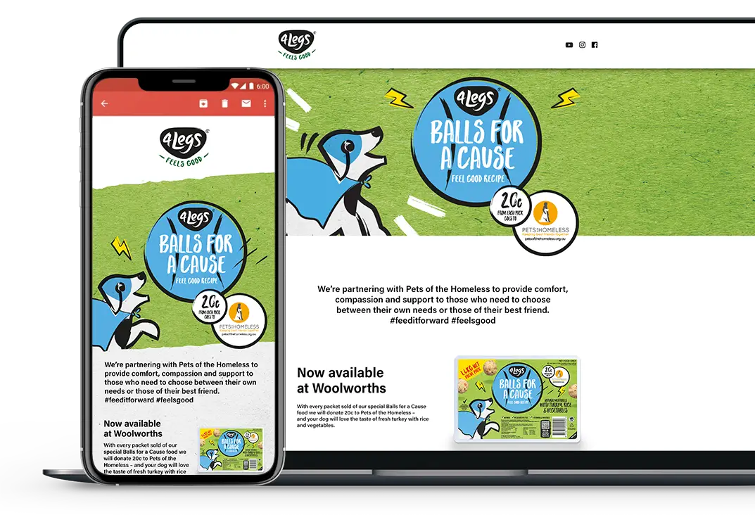 4Legs website preview on desktop and mobile