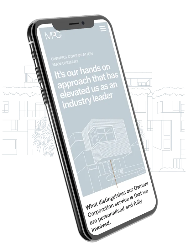 Meadows Property Group Website on Moblie Display