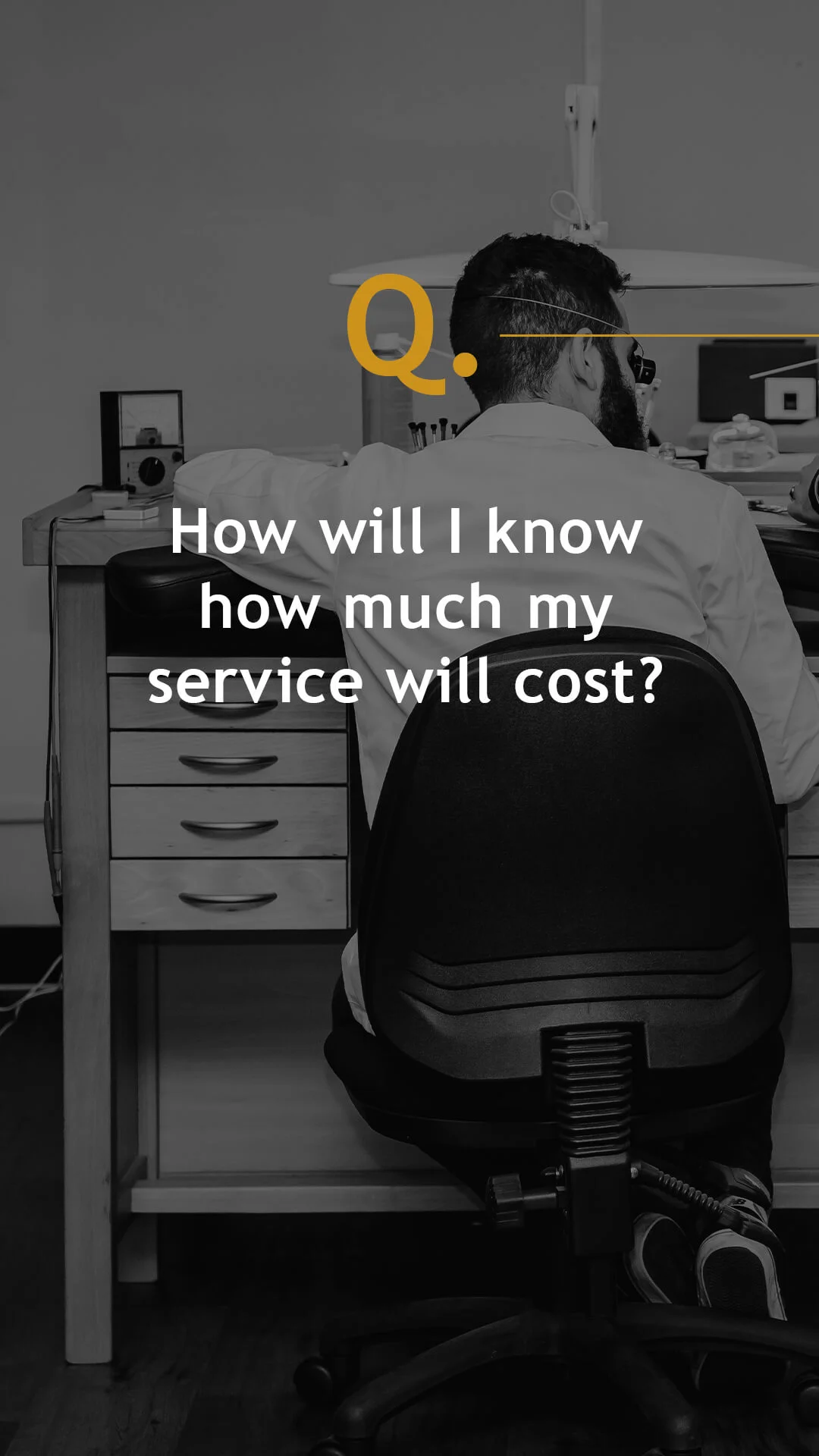 A Quote with a man focused on repairing a watch background