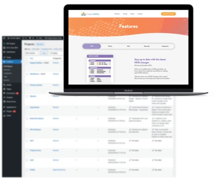 SupportAbility Website Features Page on Desktop View