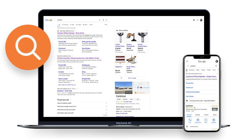 Carbitool Search Engine Result Page