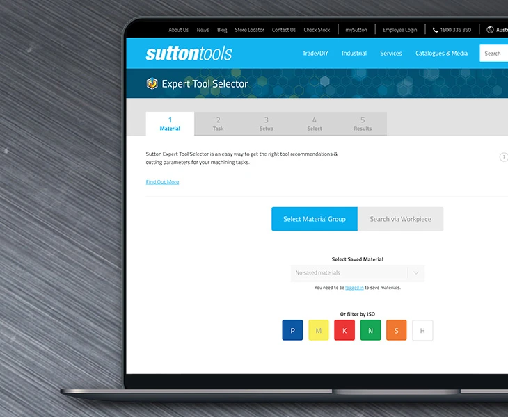 Tool Manufacturer Website Development Page View on Laptop