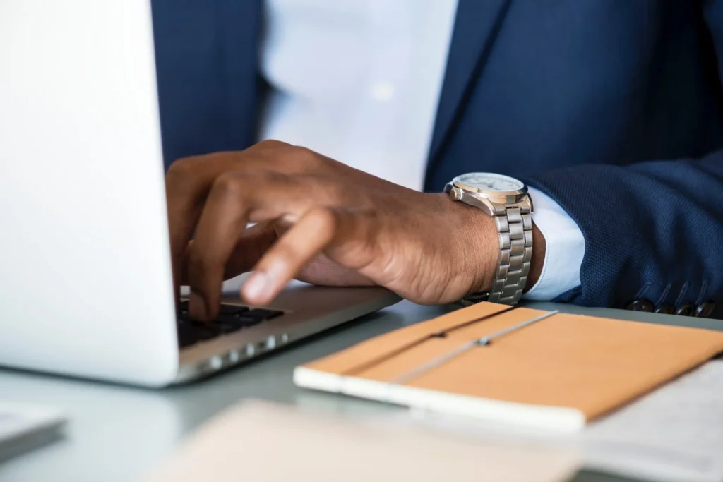 Corporate Worker Working on Laptop