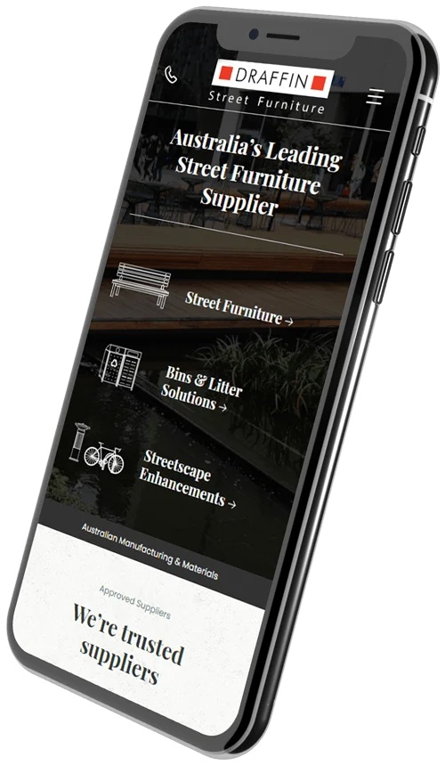 Draffin Furniture Page Display on Phone