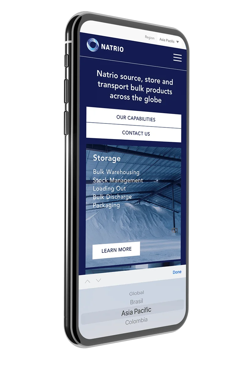 Natrio Page View on Phone