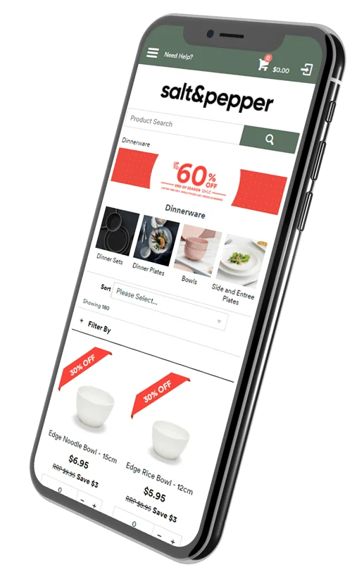 salt&pepper Dinnerware Page view on Phone