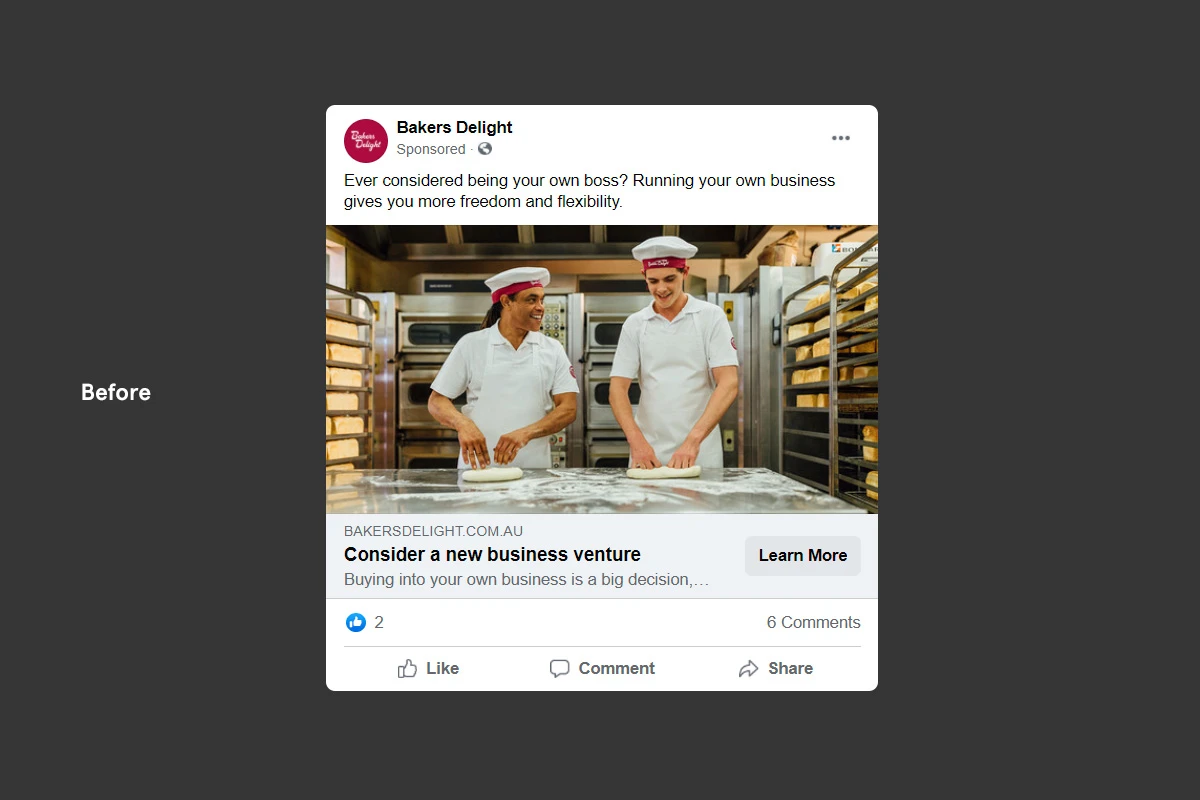 Bakers Delight Old Facebook Advertising Comparison