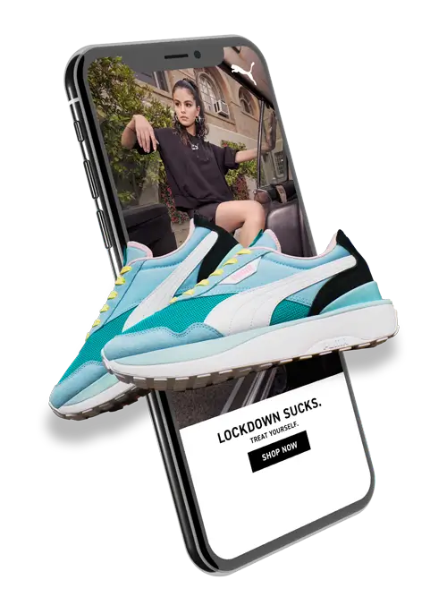 Puma Website Mockup on Mobile View