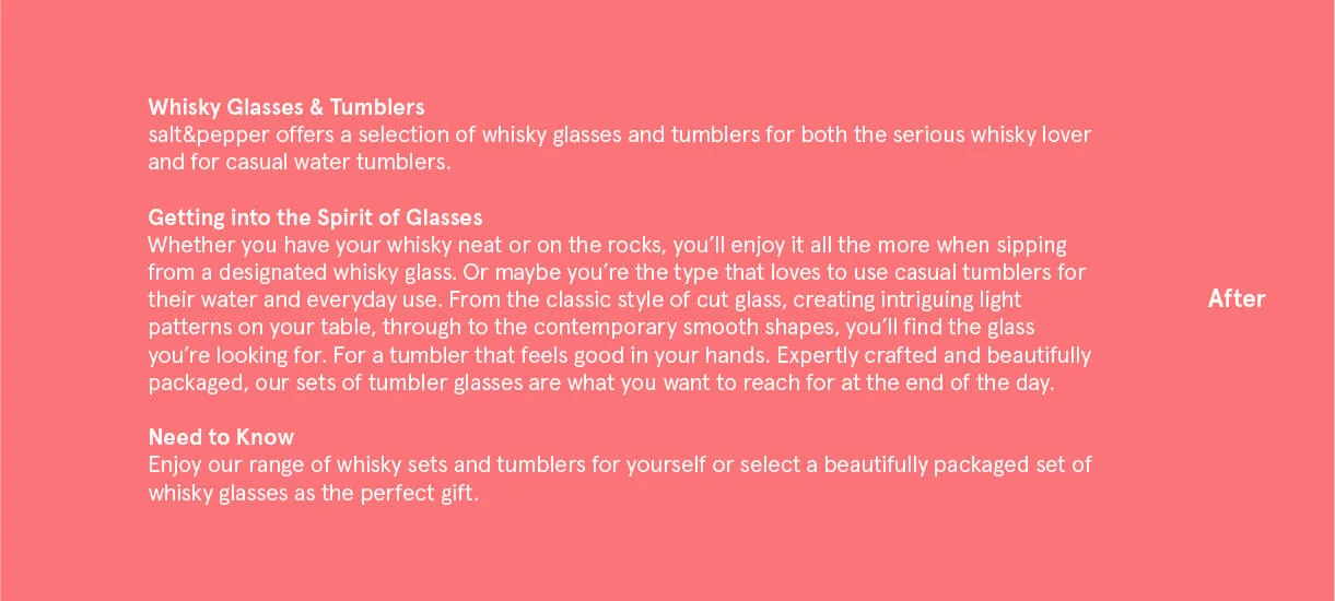 Salt & Pepper Copywriting After Comparison