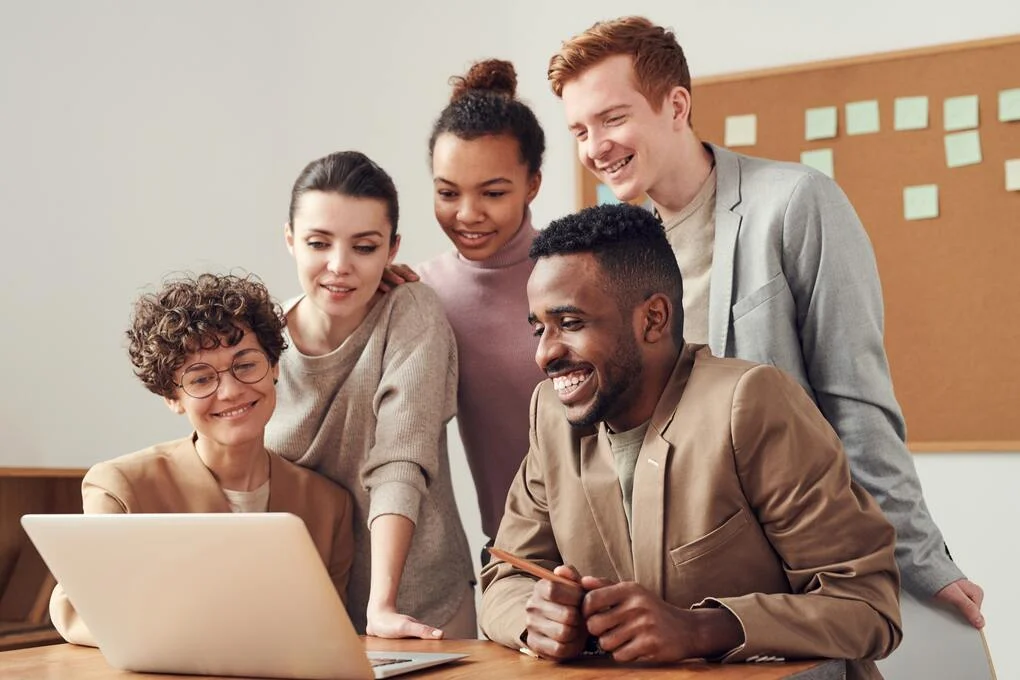 Group Watching Laptop Together