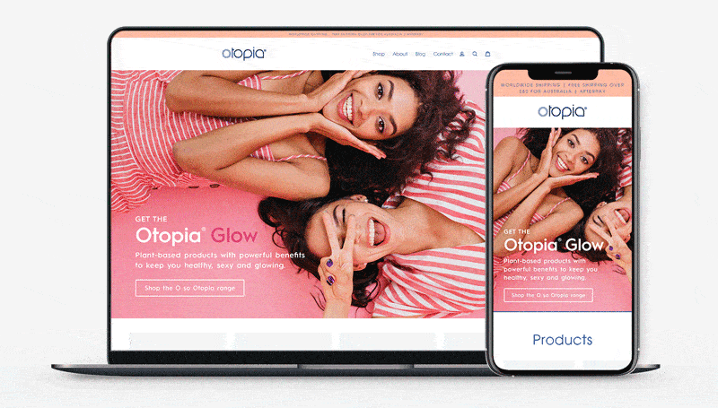 Otopia Wellness Website Animation Desktop and Mobile Display