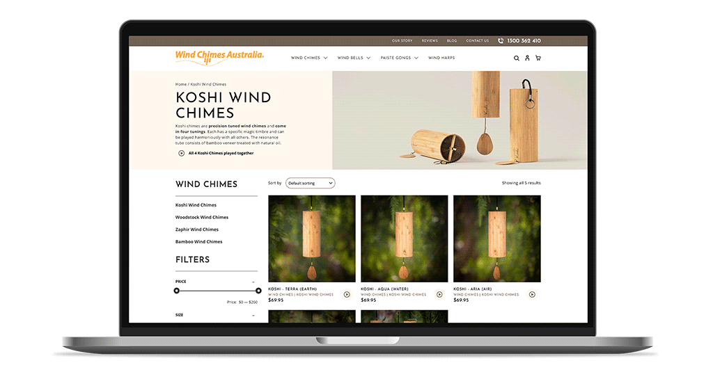 Wind Chimes Website Showcase Loop Animation