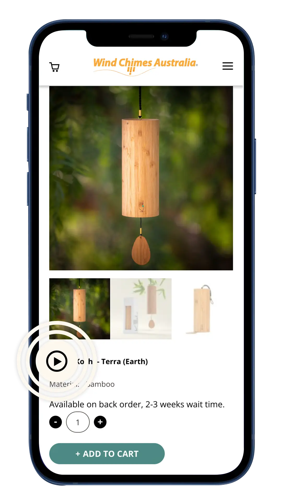 Wind Chimes USA eCommerce on Mobile Device