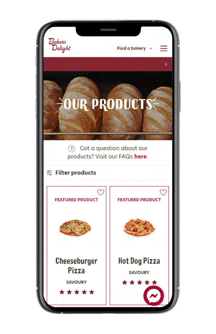 Showcasing Products on Phone for Food Website