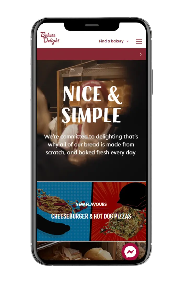 Homepage view for Food Website Development