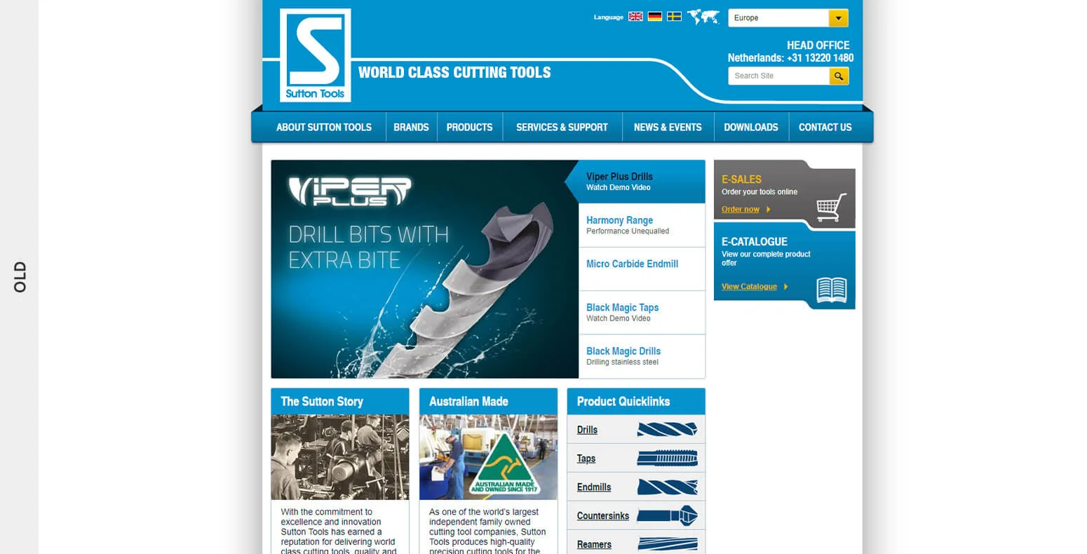 Old Sutton Tools Website Design Comparison