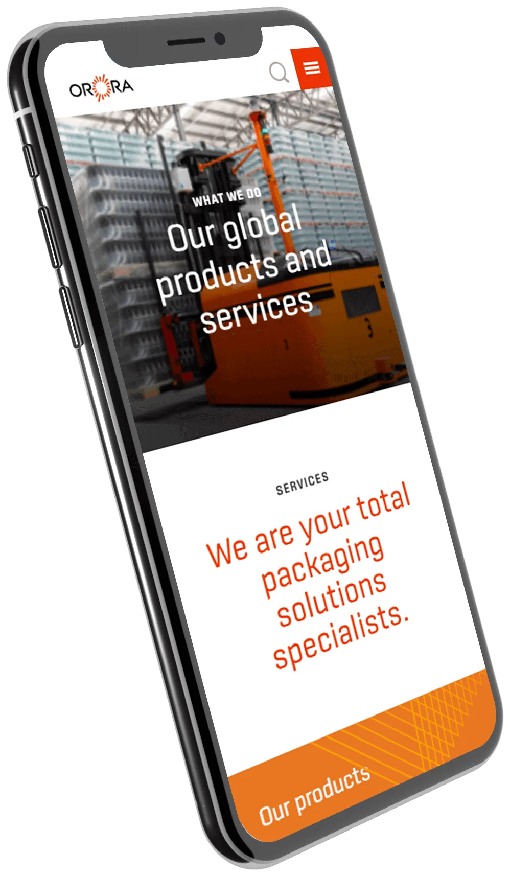 Orora About Me Page Mockup on Mobile Device