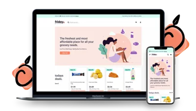 Friday Grocer Website Desktop and Mobile Designs