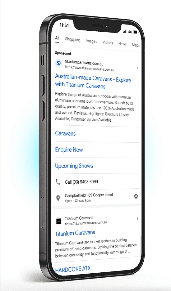 Titanium Caravans Search Engine Advertising