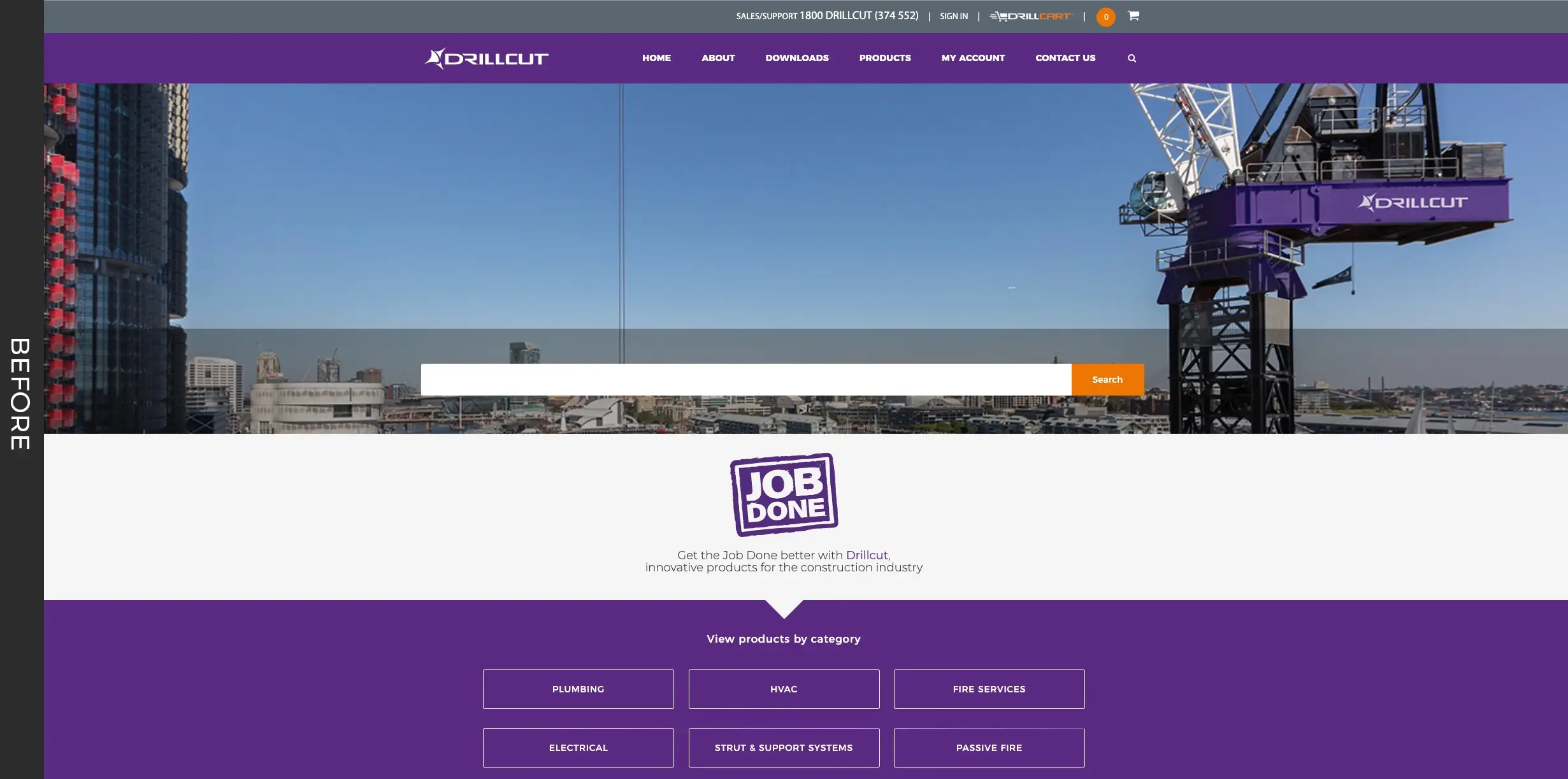Previous version of the Drillcut website before redevelopment