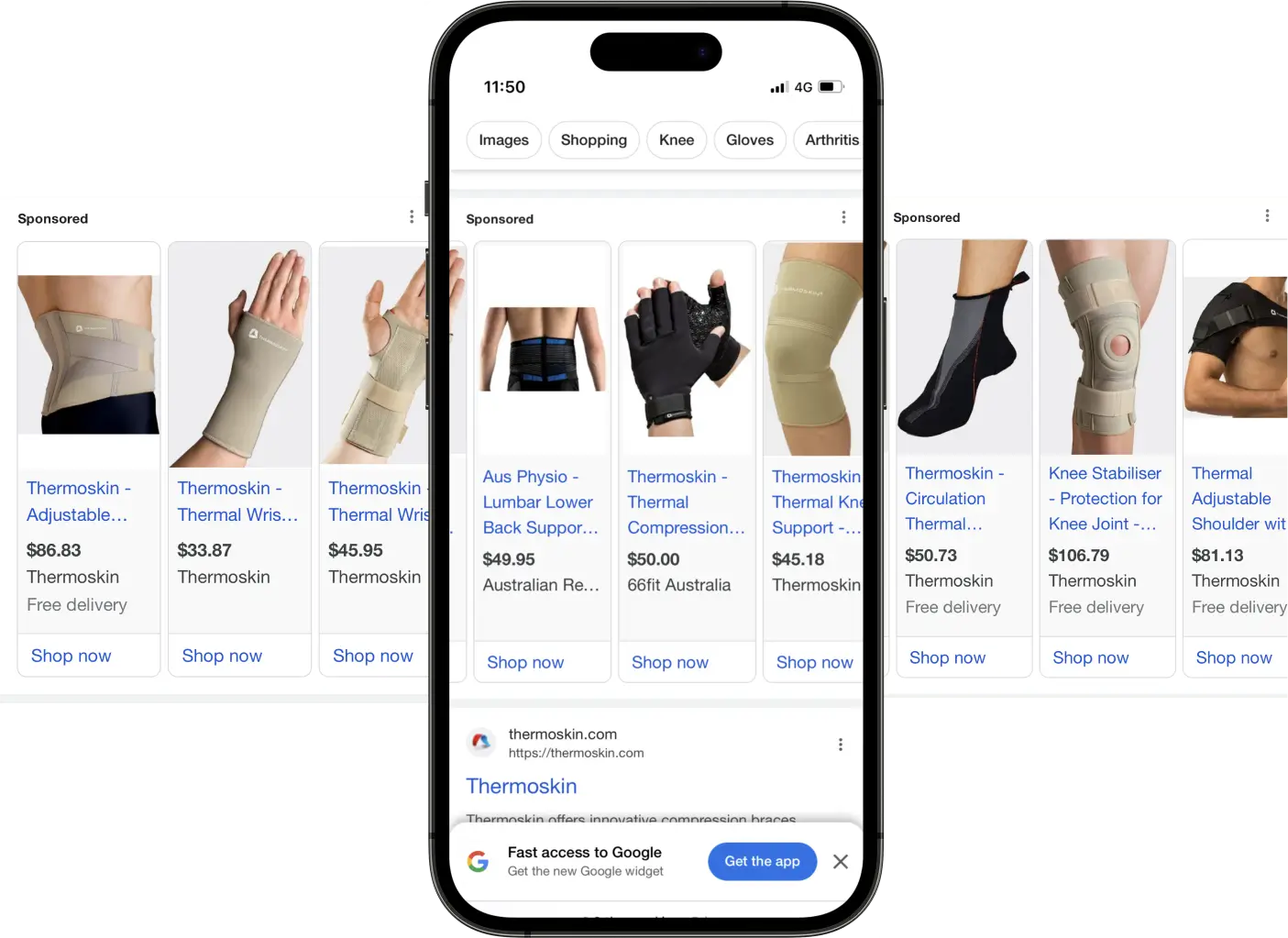 mockup of google ads