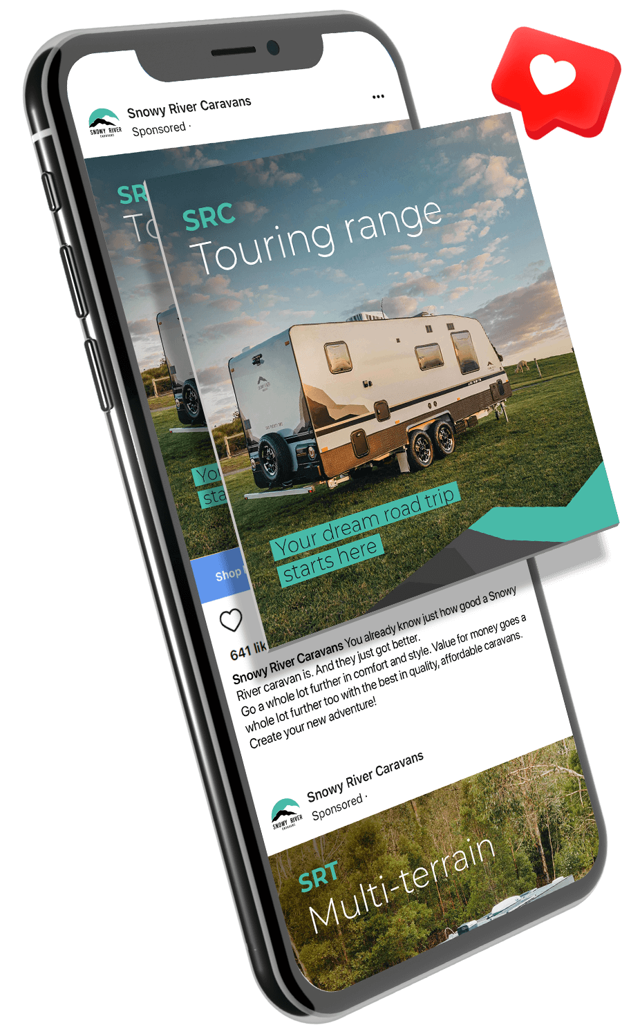 Snowy River Caravans Social Media Advertising