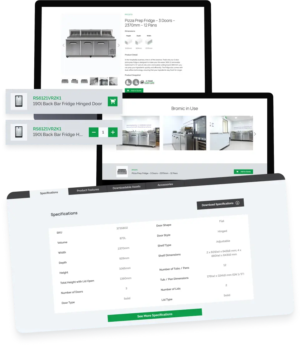 different layouts of bromic website