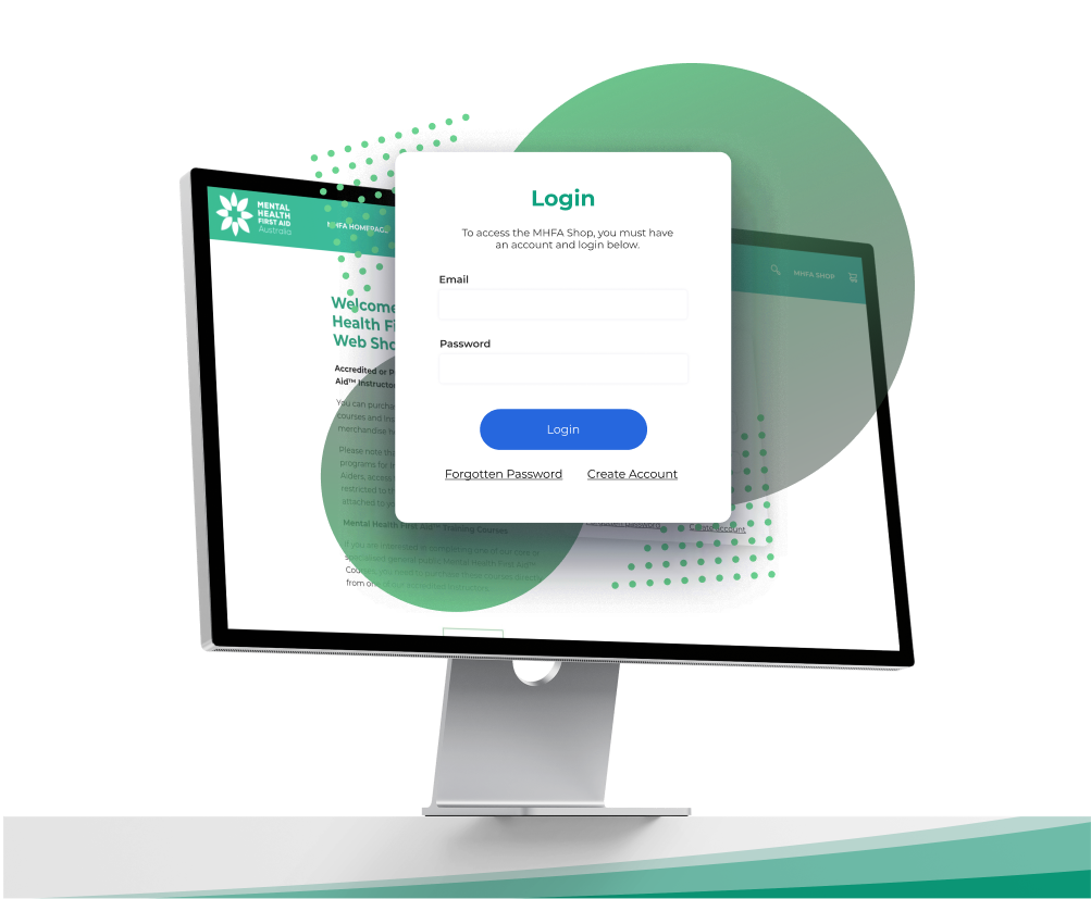 MHFA Website Login Pop-up Design