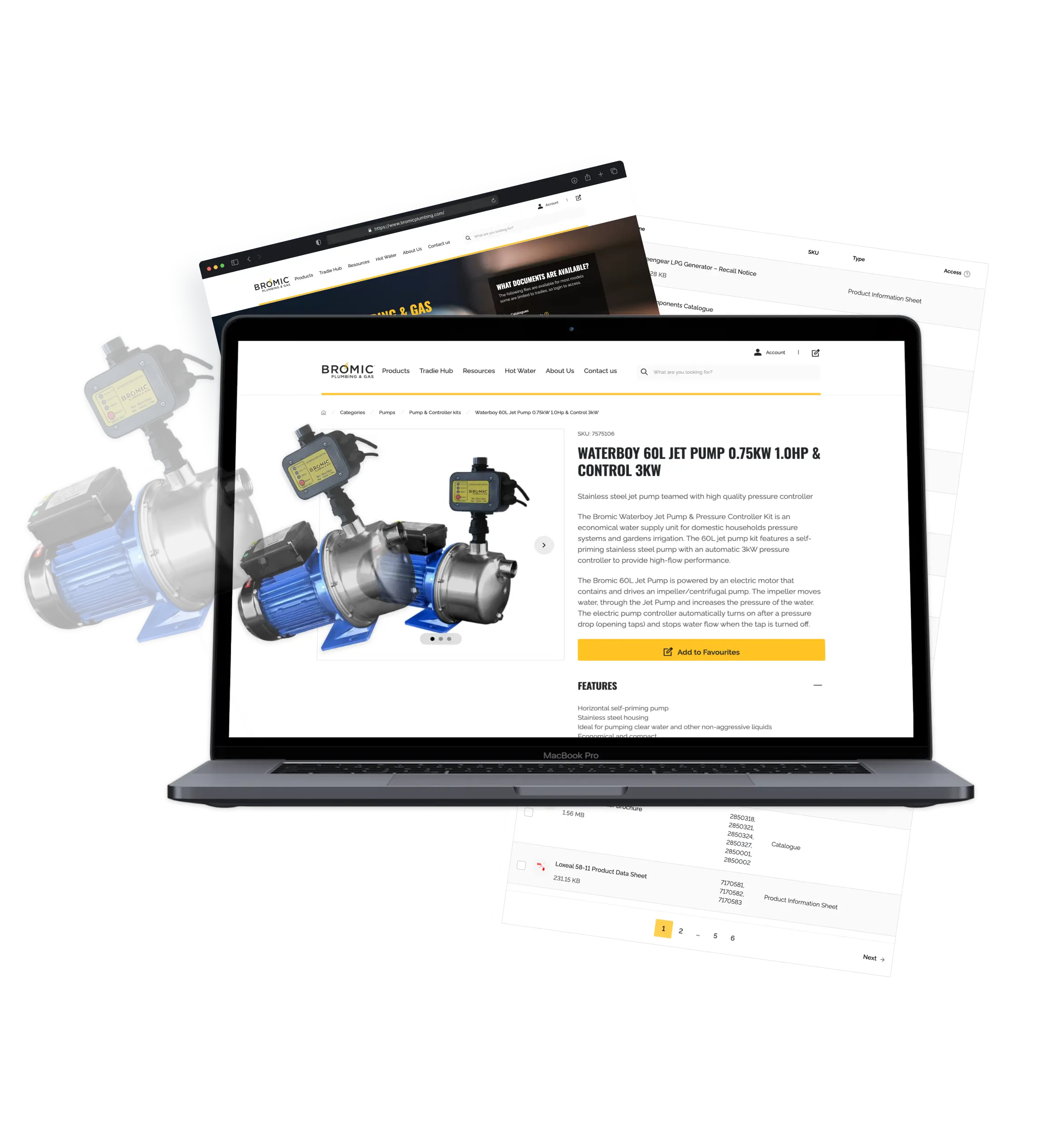 Interface of Bromic Product Page