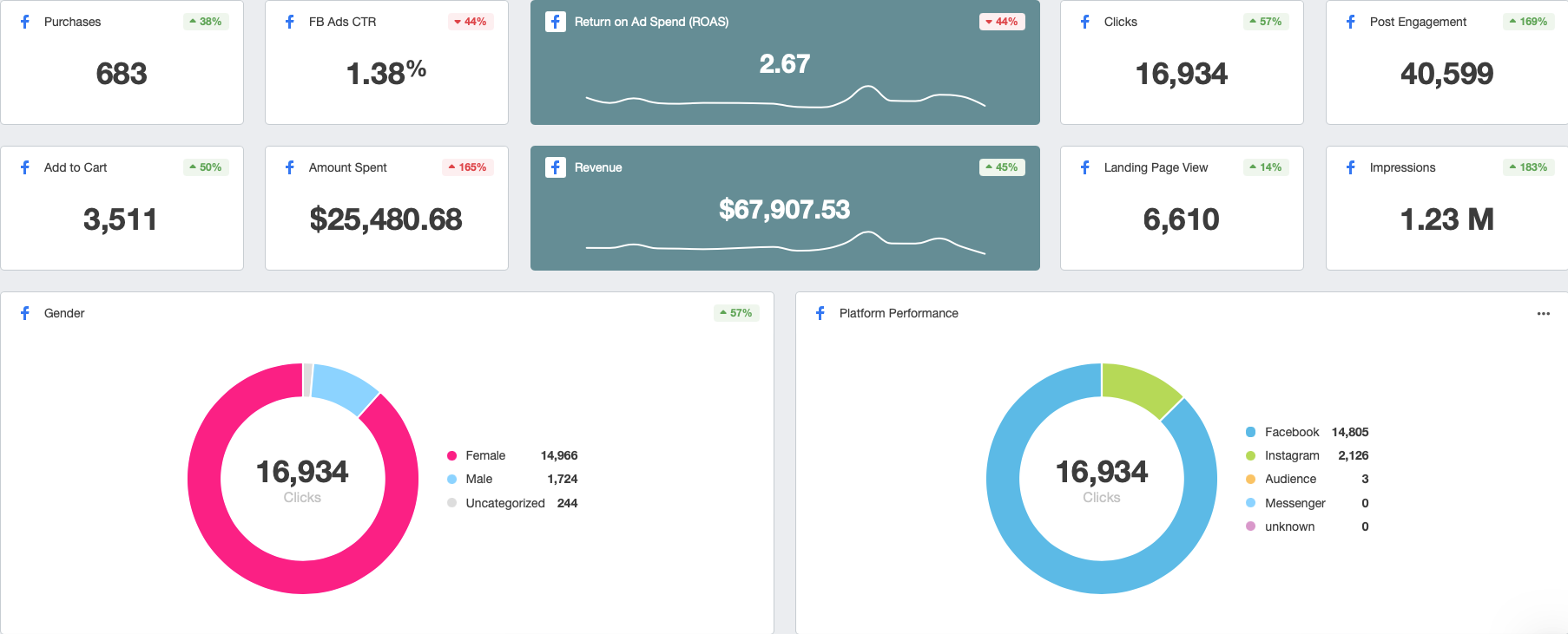 Live Dashboard of Digital Marketing Results