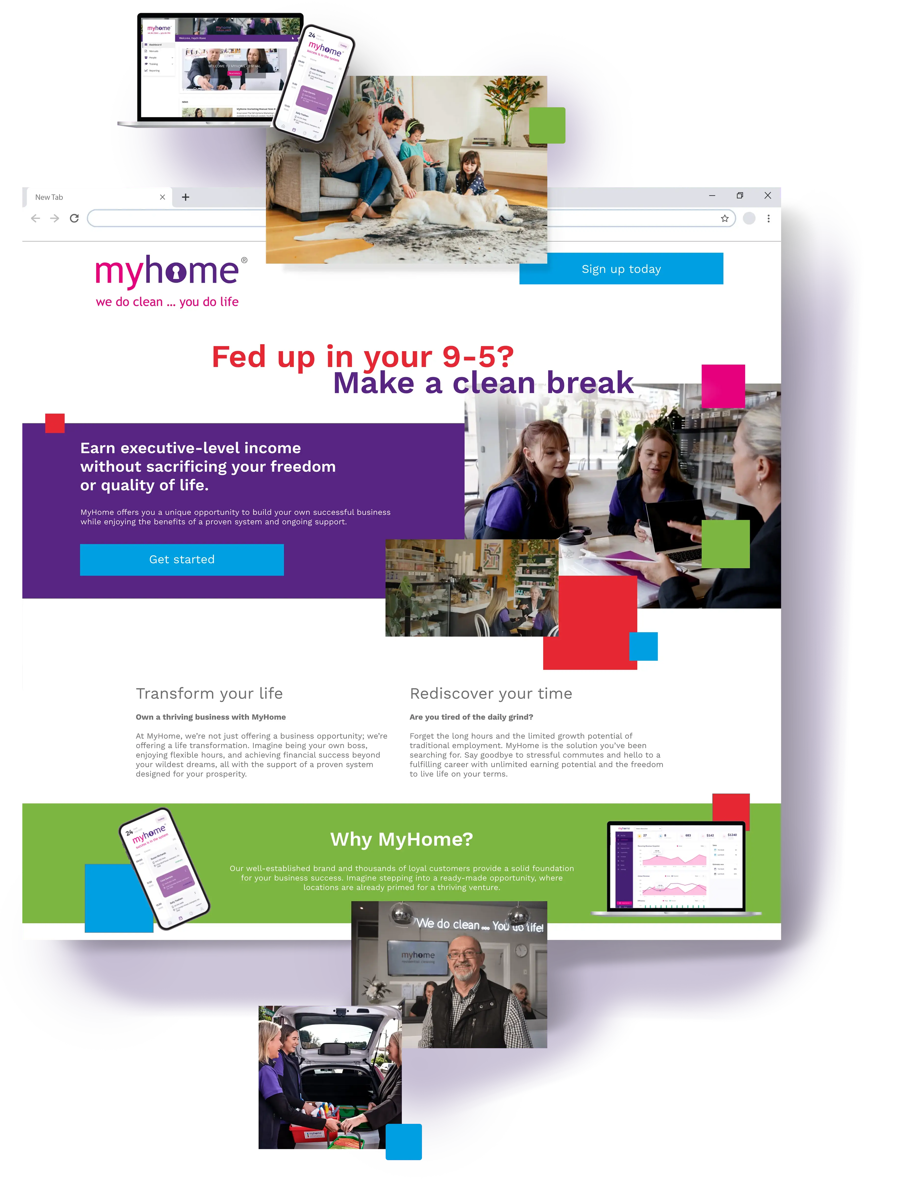 The MyHome landing page designed by Rankuvo-X digital