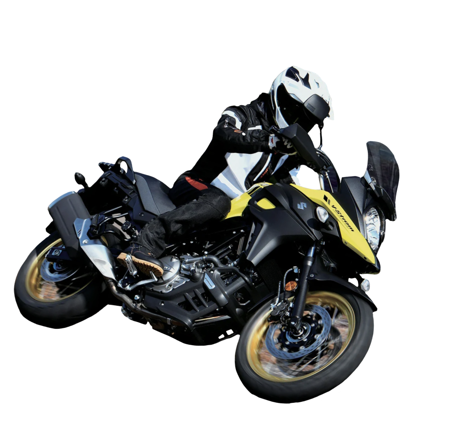 Yellow Bike Taking a Sharp Turn