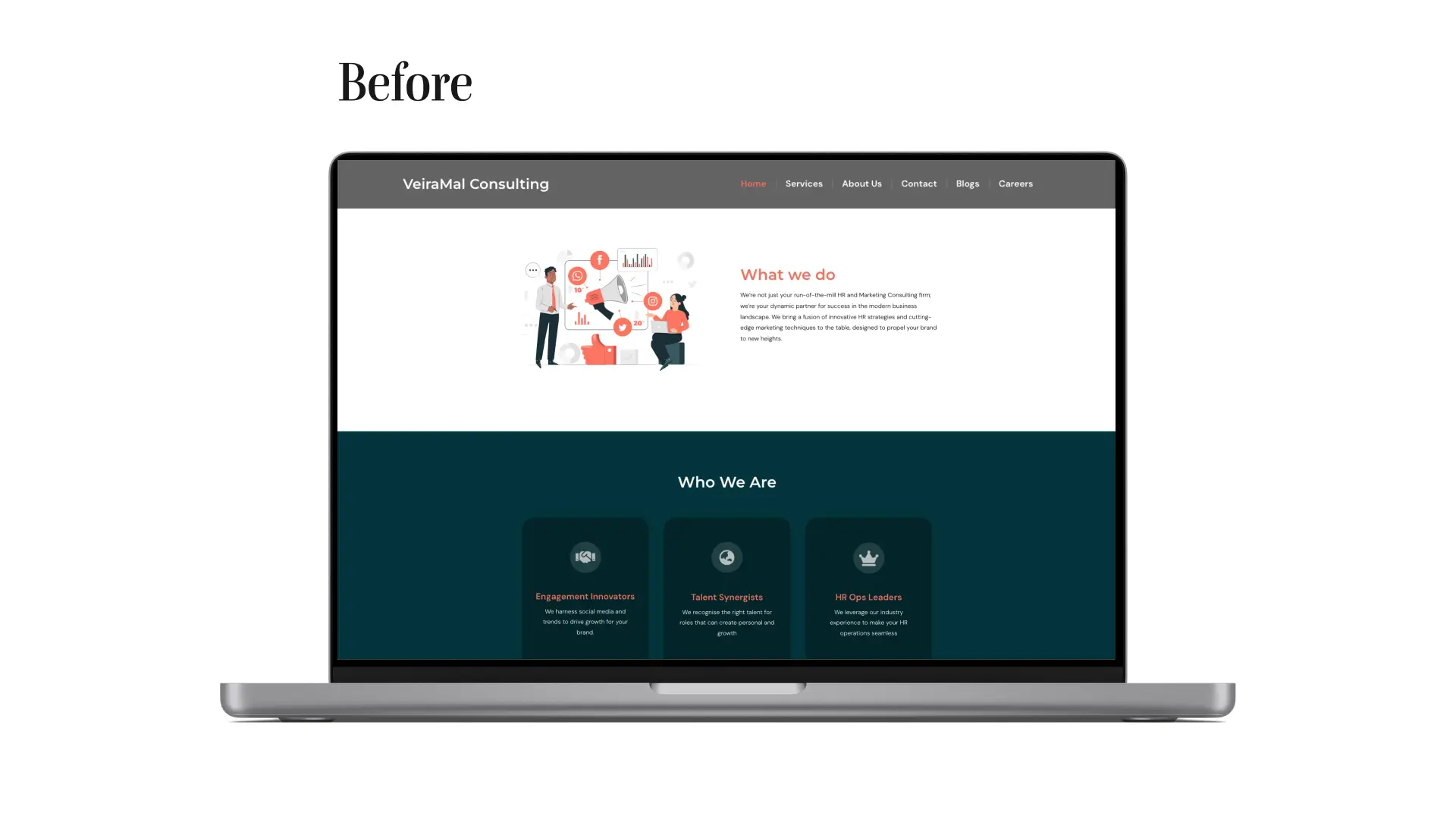 Veiramal Website Before Transformation