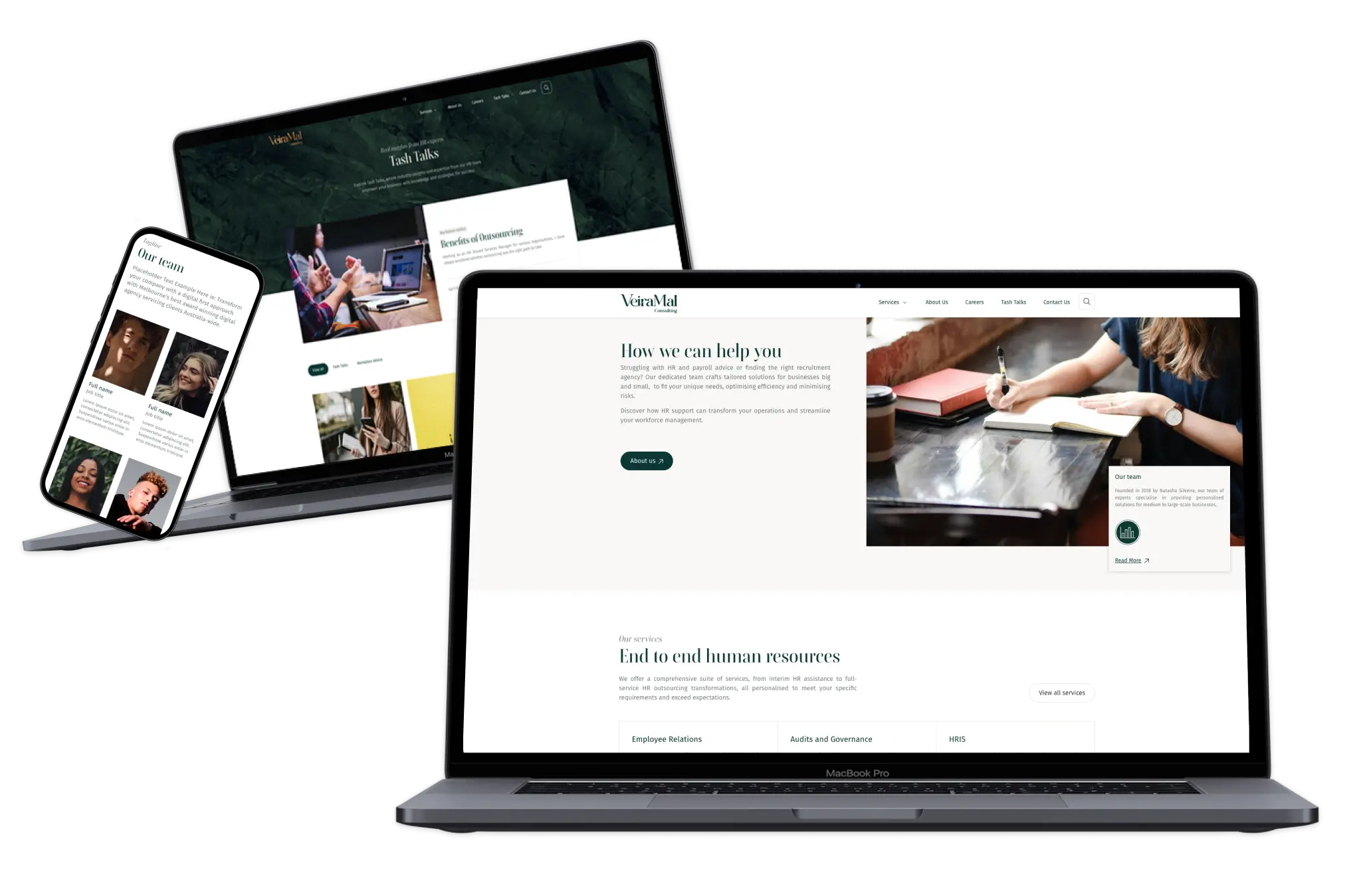Veiramal Website Responsive Design Across Multiple Devices